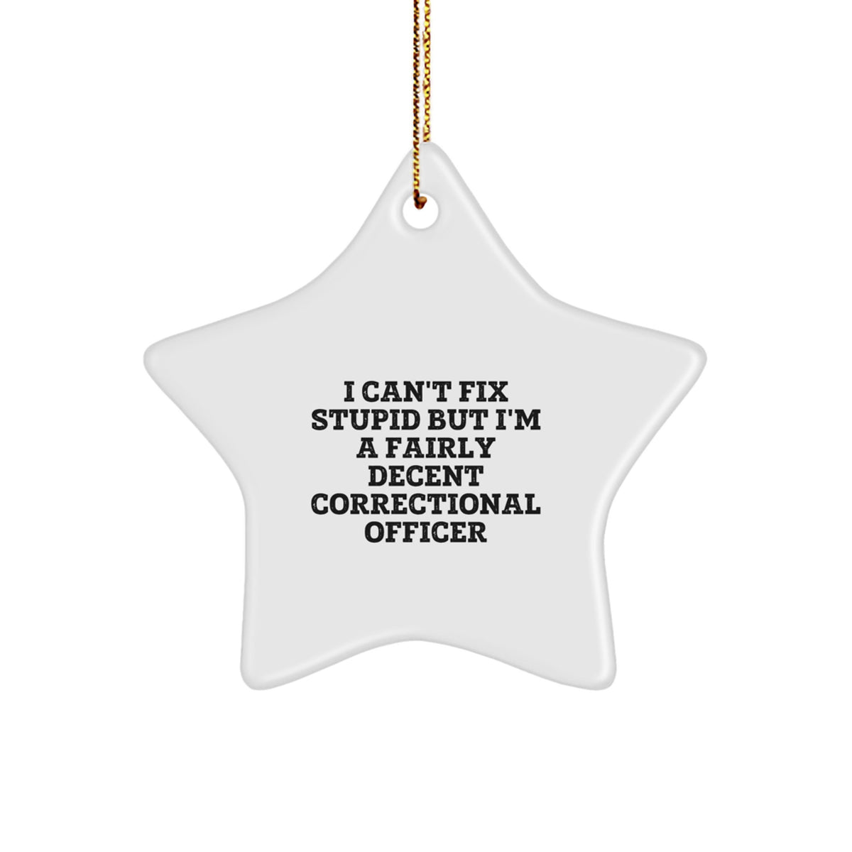 Funny Correctional Officer Christmas Unique Gifts from Friends - 'I'm a Decent Correctional Officer' Star Ornament, Correctional Officer Gifts for Men - Image 1
