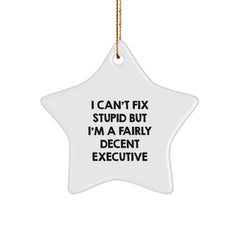 Funny Executive Star Ornament Funny Gifts from Friends, Christmas Unique Gifts for Executive, Office Decor Star Shaped - Image 1