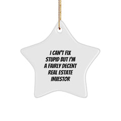 Funny Real Estate Investor Christmas Unique Gifts for Men - Star Ornament from Friends, Unique Real Estate Investor Star Decorations for Christmas - Image 1