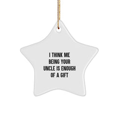 Funny Uncle Gifts from Men to Uncle, Star Ornament for Uncle, Christmas Unique Gifts for Uncle - Image 1