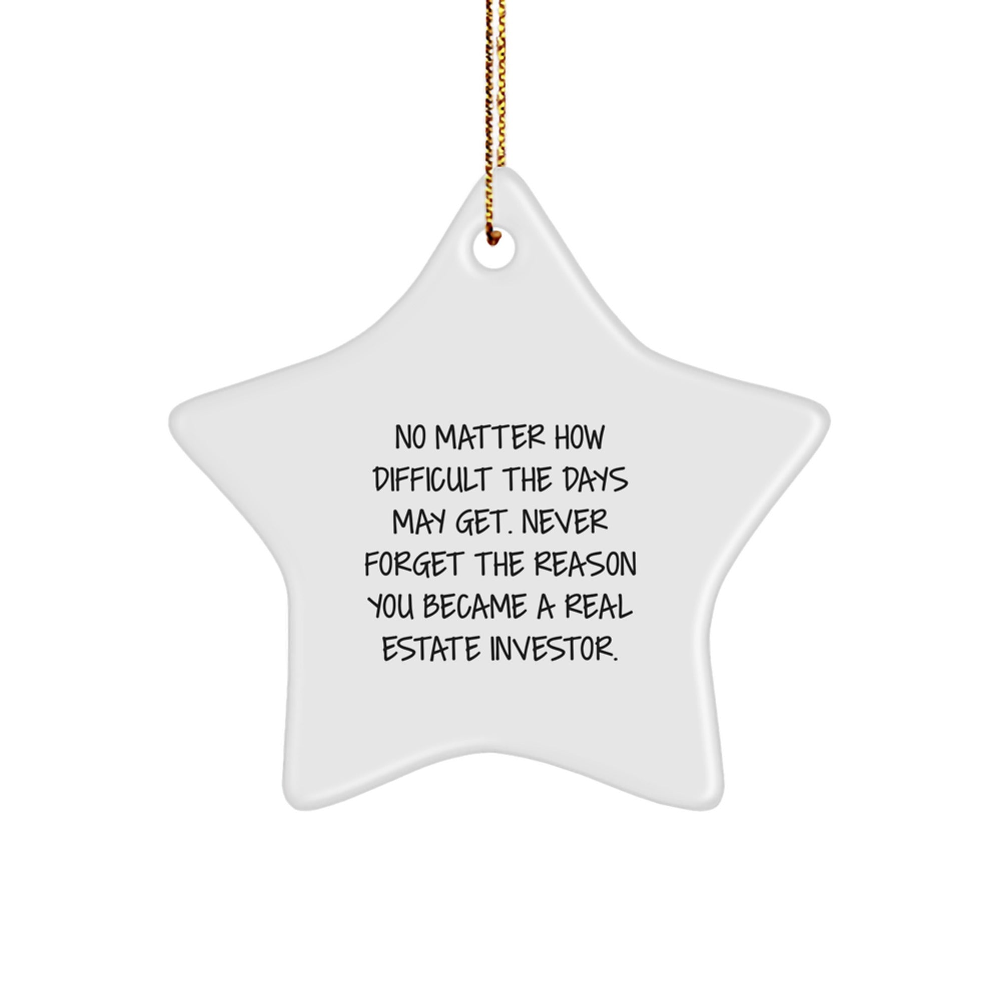 Funny Inspirational Real Estate Investor Gifts for Men Friends, Star Ornament from Real Estate Enthusiasts, Christmas Unique Gifts - Image 1