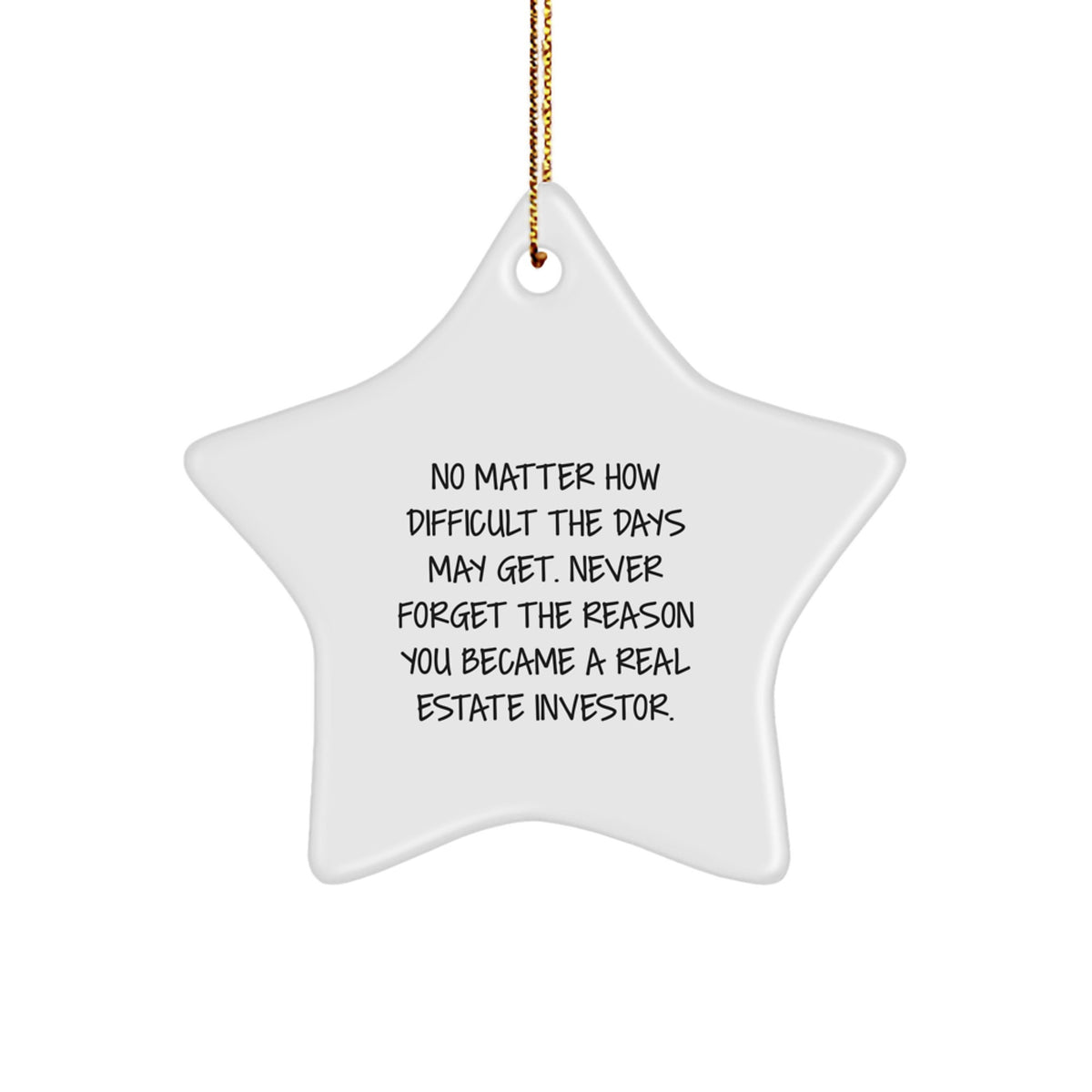 Funny Inspirational Real Estate Investor Gifts for Men Friends, Star Ornament from Real Estate Enthusiasts, Christmas Unique Gifts - Image 1