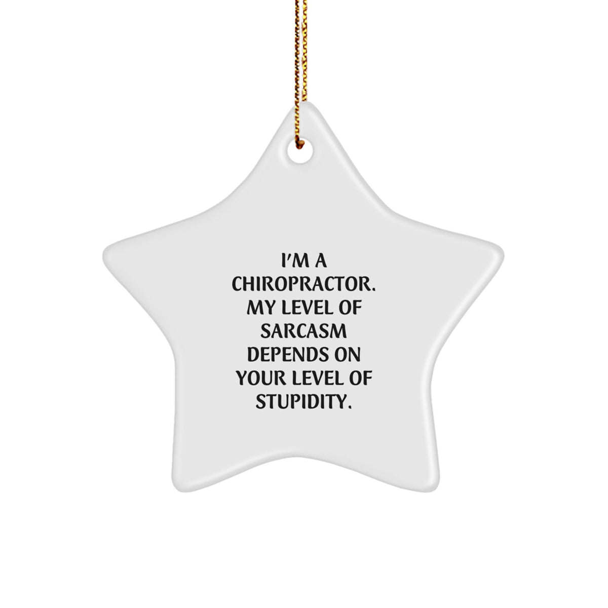 Chiropractor Gifts - Funny Star Ornament with Sarcasm Quote, Christmas Unique Gifts from Friends, Coworkers, Family - Image 1