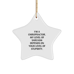 Chiropractor Gifts - Funny Star Ornament with Sarcasm Quote, Christmas Unique Gifts from Friends, Coworkers, Family - Image 1