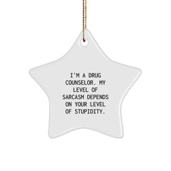 Funny Drug Counselor Gifts, 'I'm A Drug Counselor' Star Ornament, Christmas Unique Gifts from Friends, for Men and Women Drug Counselors - Image 1