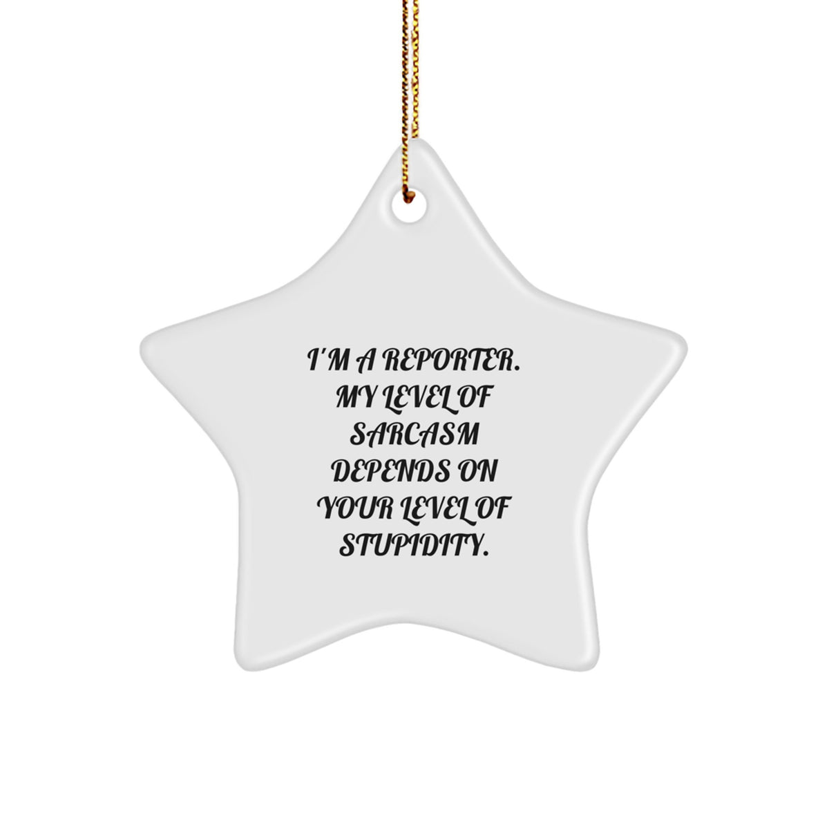 Reporter's Gift: Funny Star Ornament with Sarcasm Quote, Gifts from Friends, Christmas Unique Gifts for Reporters - Image 1