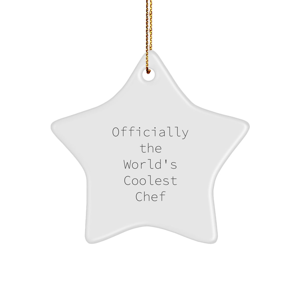 Funny Chef Star Ornament Gifts from Friends, Coworkers, or Family - Officially The World's Coolest Chef - Christmas Unique Gifts for Chef Men, Women, or Friends - Image 1