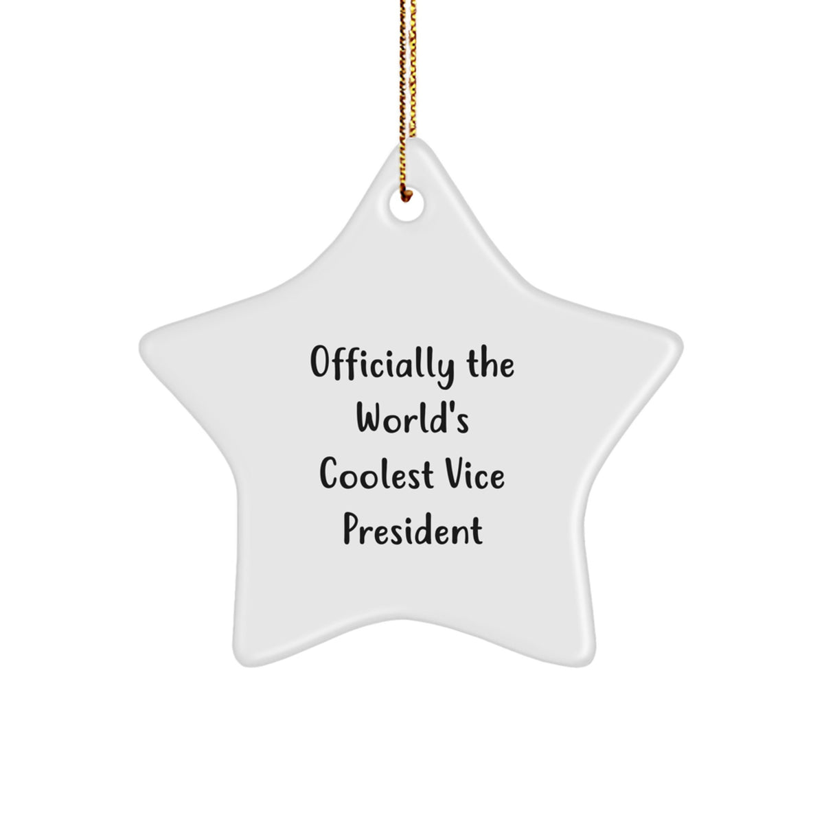 Funny Vice President Gifts for Men, 'Officially The World's Coolest Vice President' Star Ornament, Christmas Unique Gifts for Coworkers, Friends, Family - Image 1