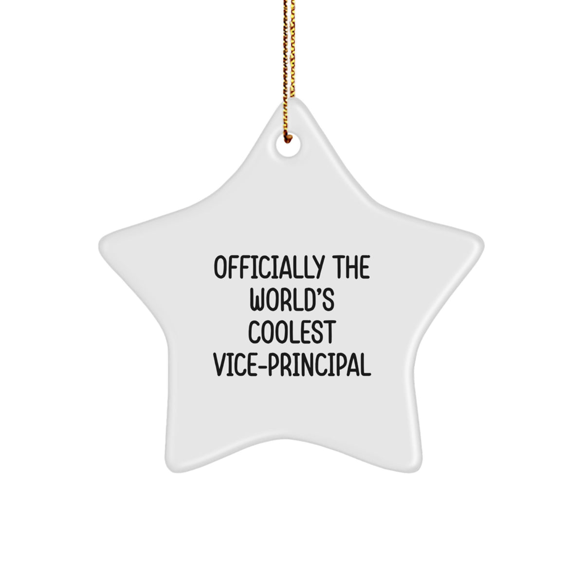 Gifts from Friends for Vice-principal - 'Officially The World's Coolest Vice-principal' Star Ornament, White, 3.25'' Tall - Unique Christmas Unique Gifts - Image 1