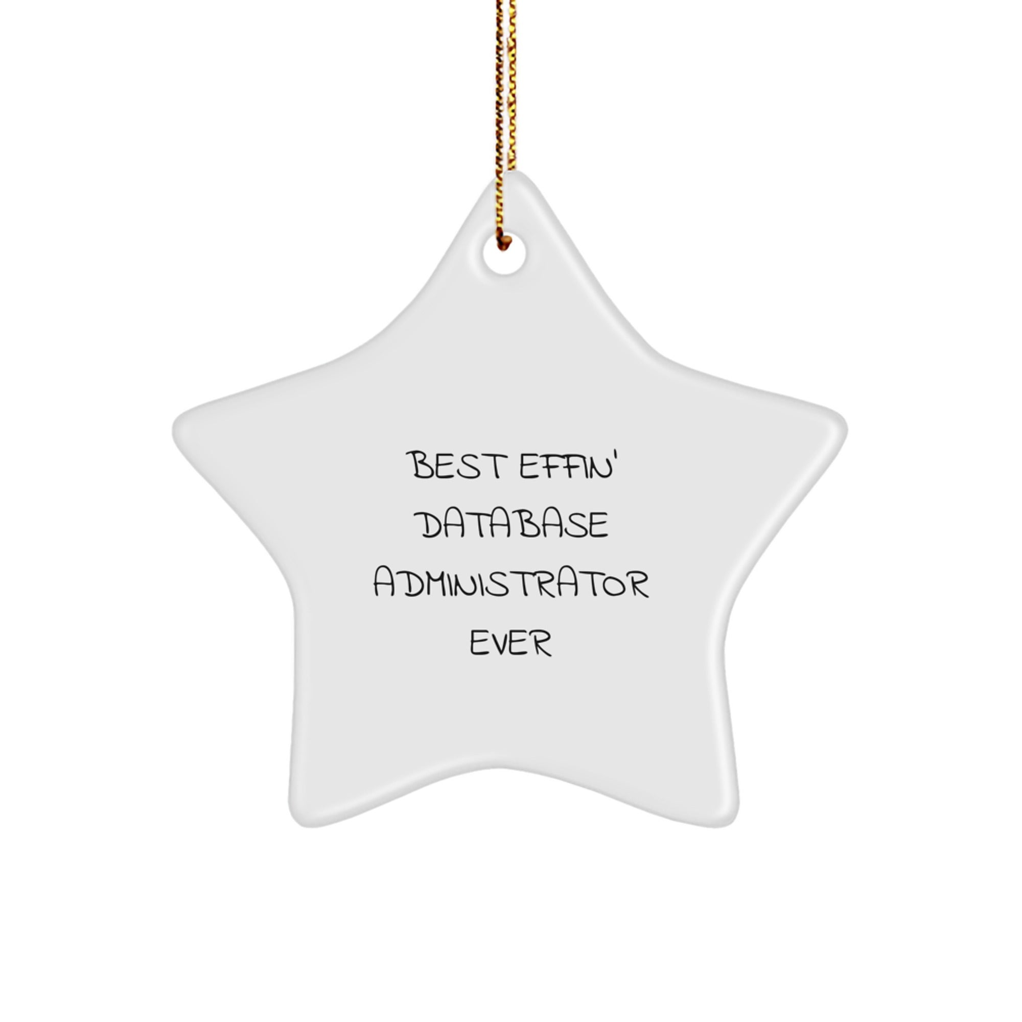 Funny Database Administrator Gifts for Men from Family, Best Effin' Star Ornament for Christmas - Image 1