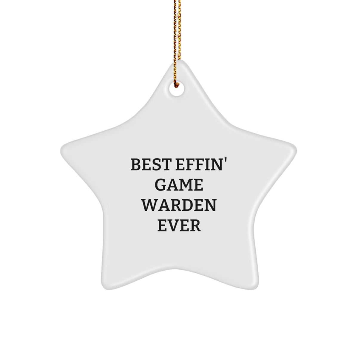 Game Warden Gifts from Friends - Best Effin' Star Ornament for Christmas, Funny Quote, White Star Shaped MDF, Gifts for Game Wardens, Men, and Women - Image 1