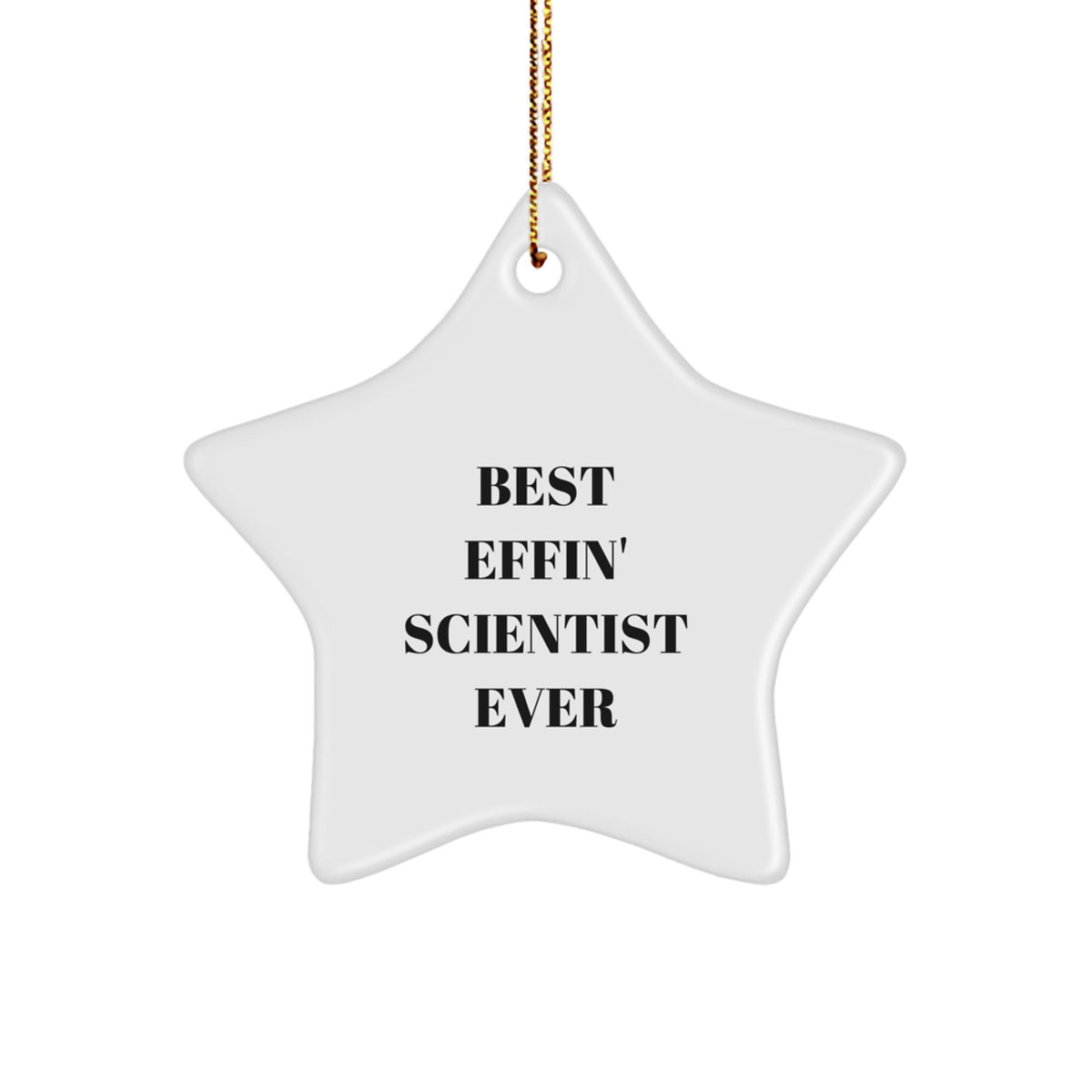 Funny Scientist Gifts for Men Best Effin' Scientist Ever Star Ornament for Christmas - Image 1