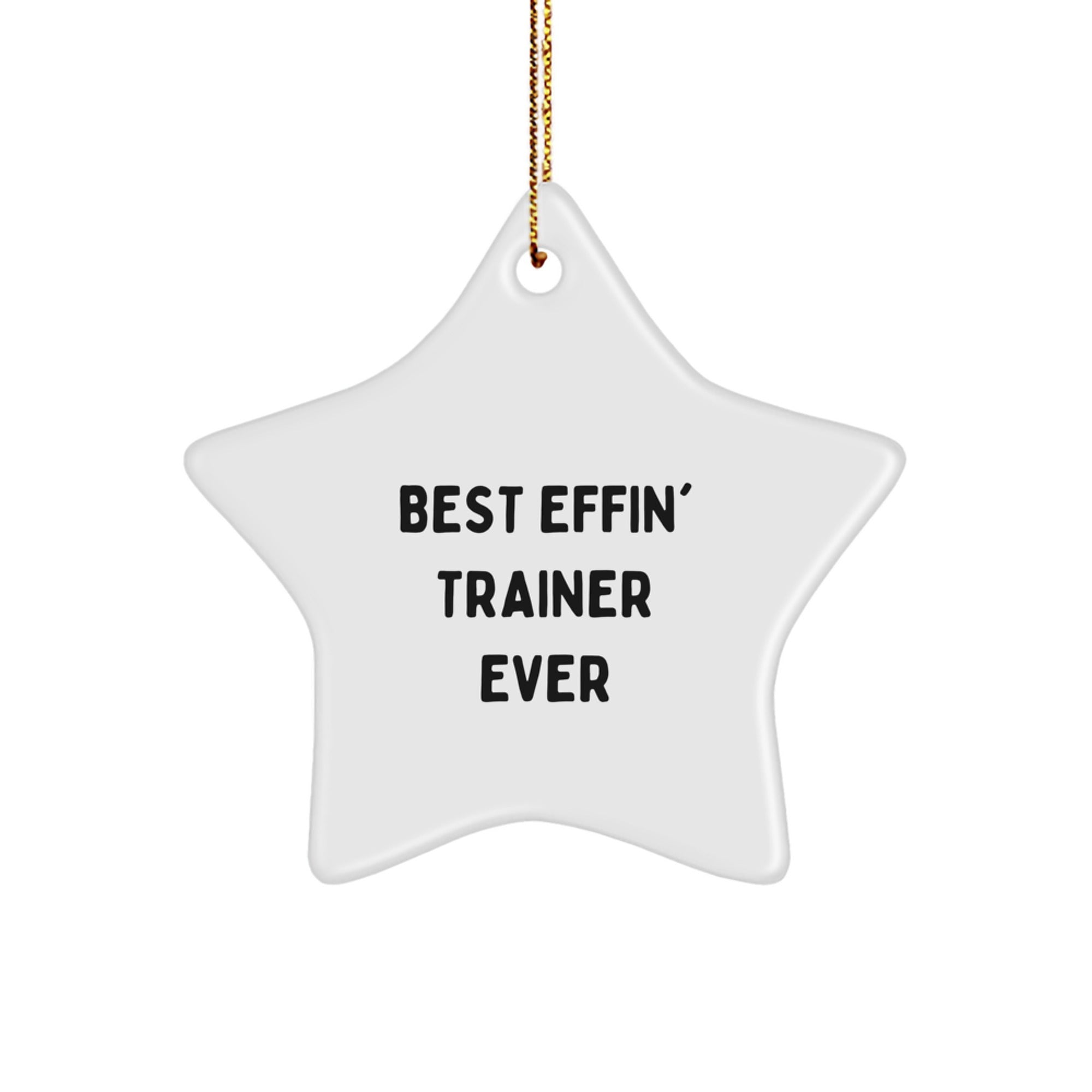 Funny Trainer Gifts, Star Ornament, Best Effin' Trainer Ever, Gifts from Men to Friends for Christmas - Image 1
