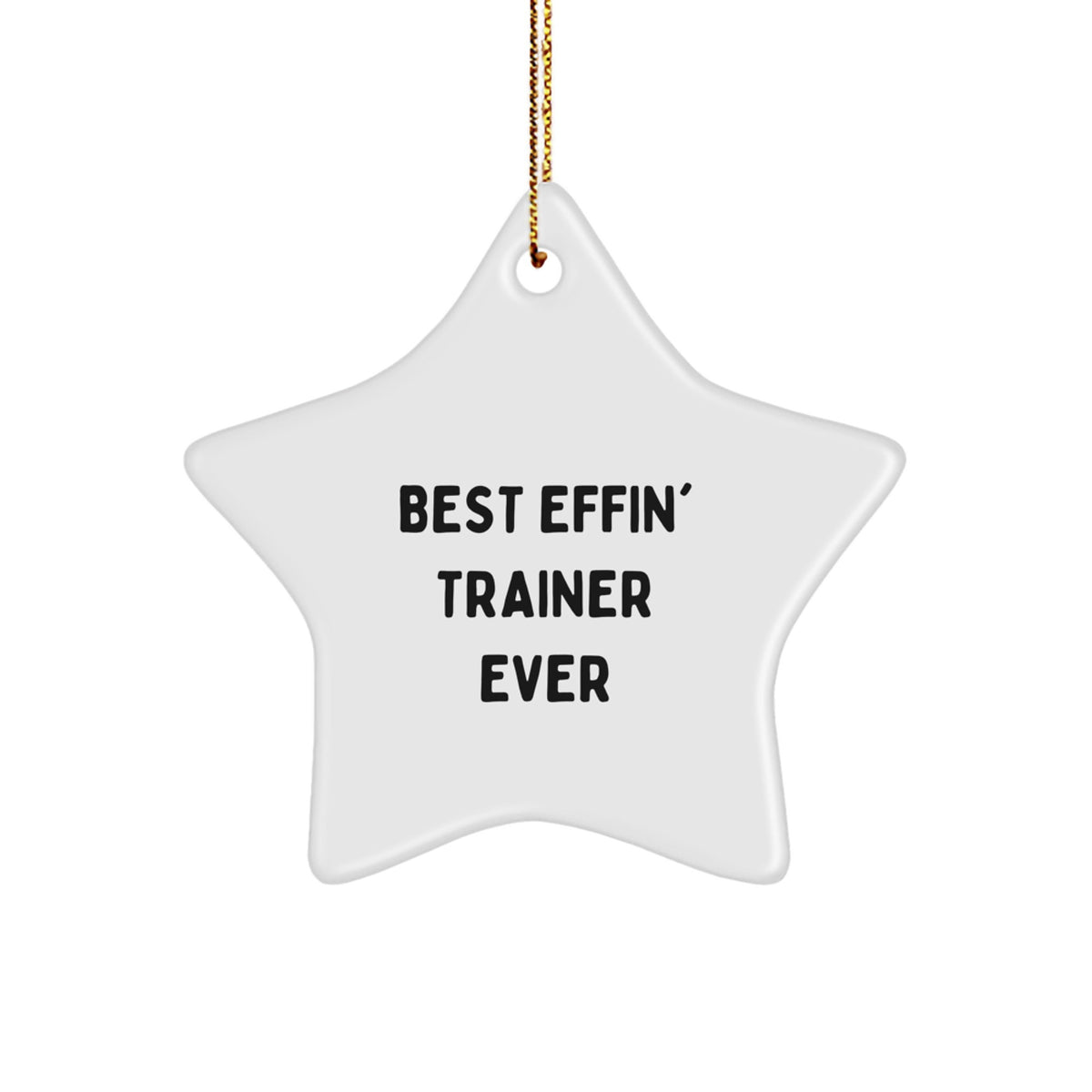 Funny Trainer Gifts, Star Ornament, Best Effin' Trainer Ever, Gifts from Men to Friends for Christmas - Image 1