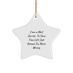 Funny Quote Star Ornament Gifts from Friends for Mail Carrier Christmas Unique Decorations - Image 1