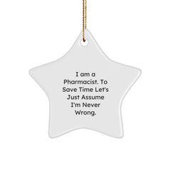 Funny Pharmacist Star Ornament Gifts from Friends for Christmas Unique Present - Image 1