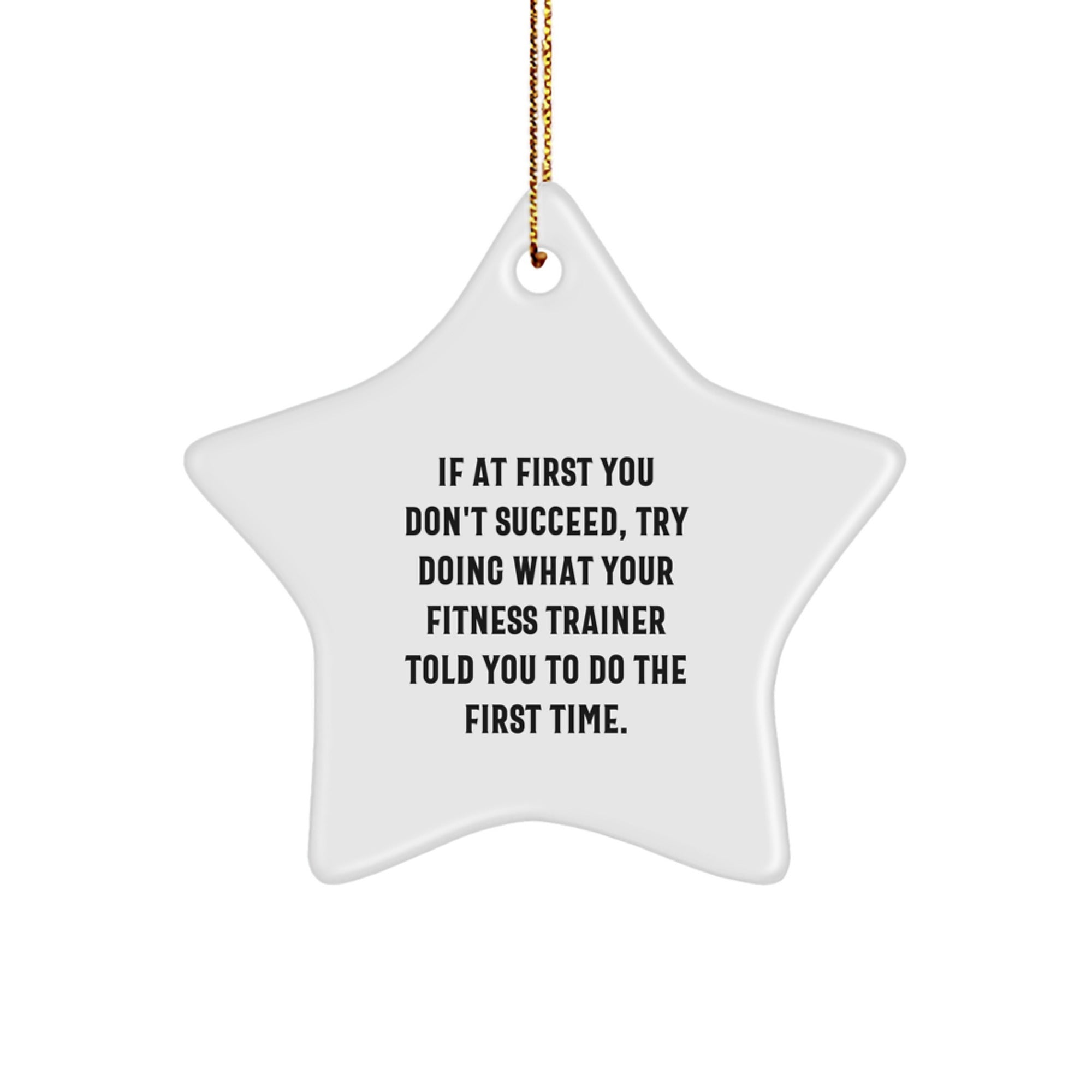 Fitness Trainer Star Ornament Gifts from Family, Funny Fitness Trainer Quote, Christmas Unique Star Decorations for Fitness Trainers Men Women Friends Coworkers - Image 1