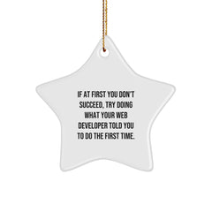 Funny Web Developer Gifts from Family - Star Ornament for Him, Her, Coworkers, Friends, or Boss - Image 1