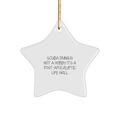 Scuba Diving Enthusiast Gifts, Funny Star Ornament for Scuba Diving Men, Christmas Unique Star Decorations - Image 1