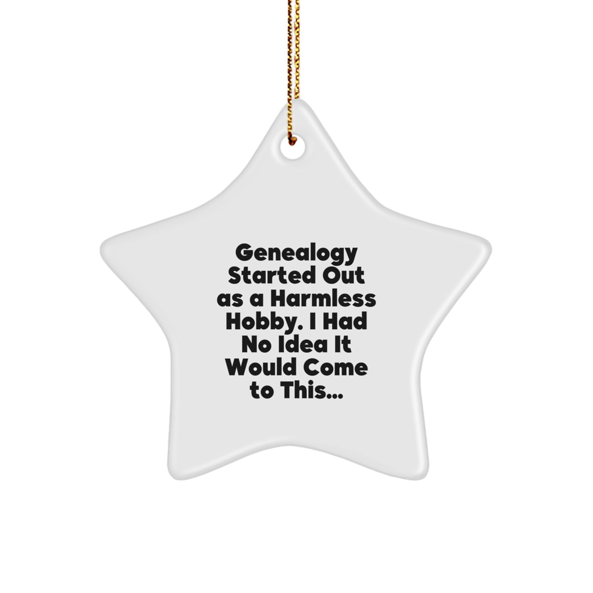 Genealogy Star Ornament - Gifts from Family for Genealogy Enthusiasts, Funny Quote about Genealogy Hobby - Christmas Unique Gifts - Image 1