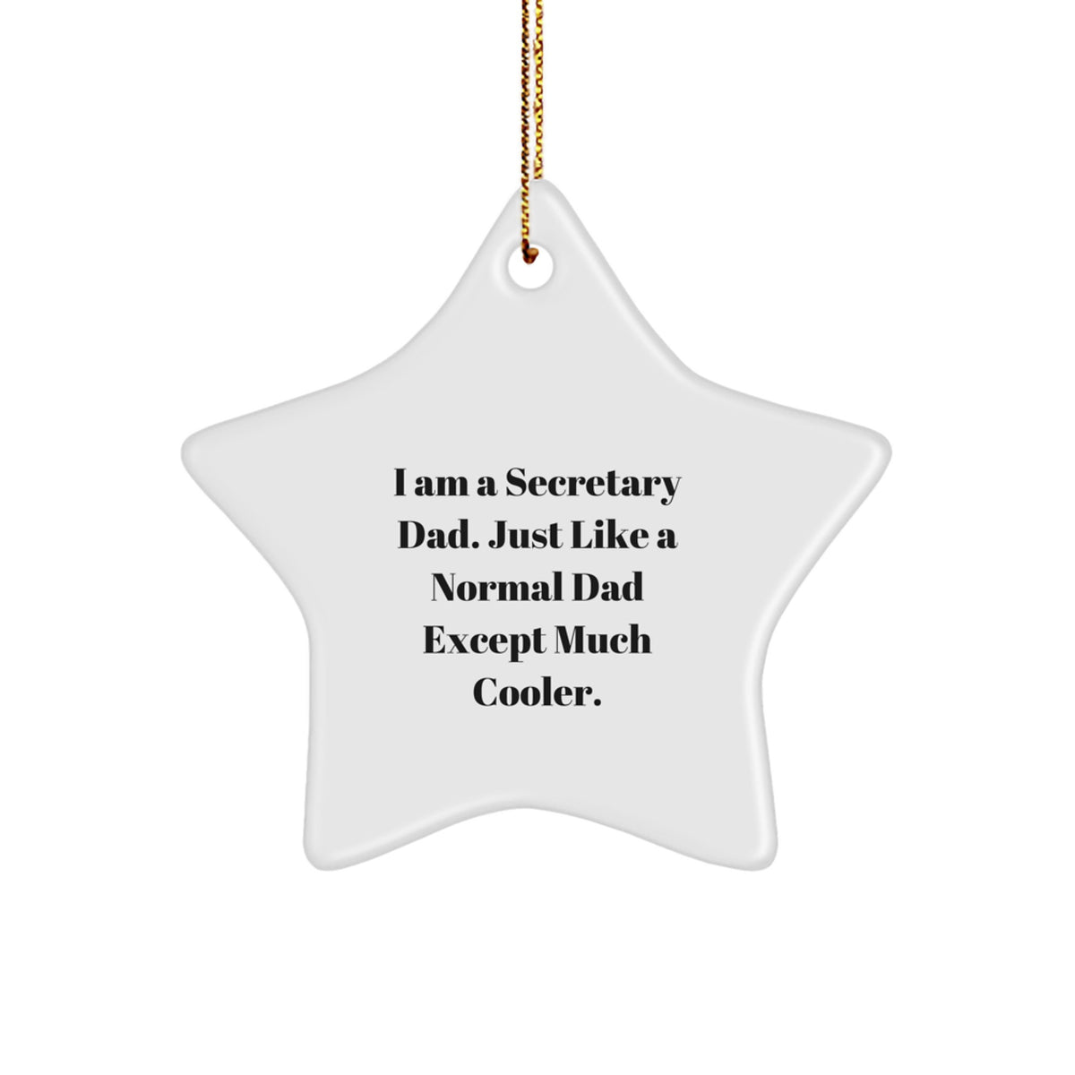 Funny Secretary Gift - I Am A Secretary Dad, Star Ornament for Secretary, Christmas Unique Gifts from Men - Image 1