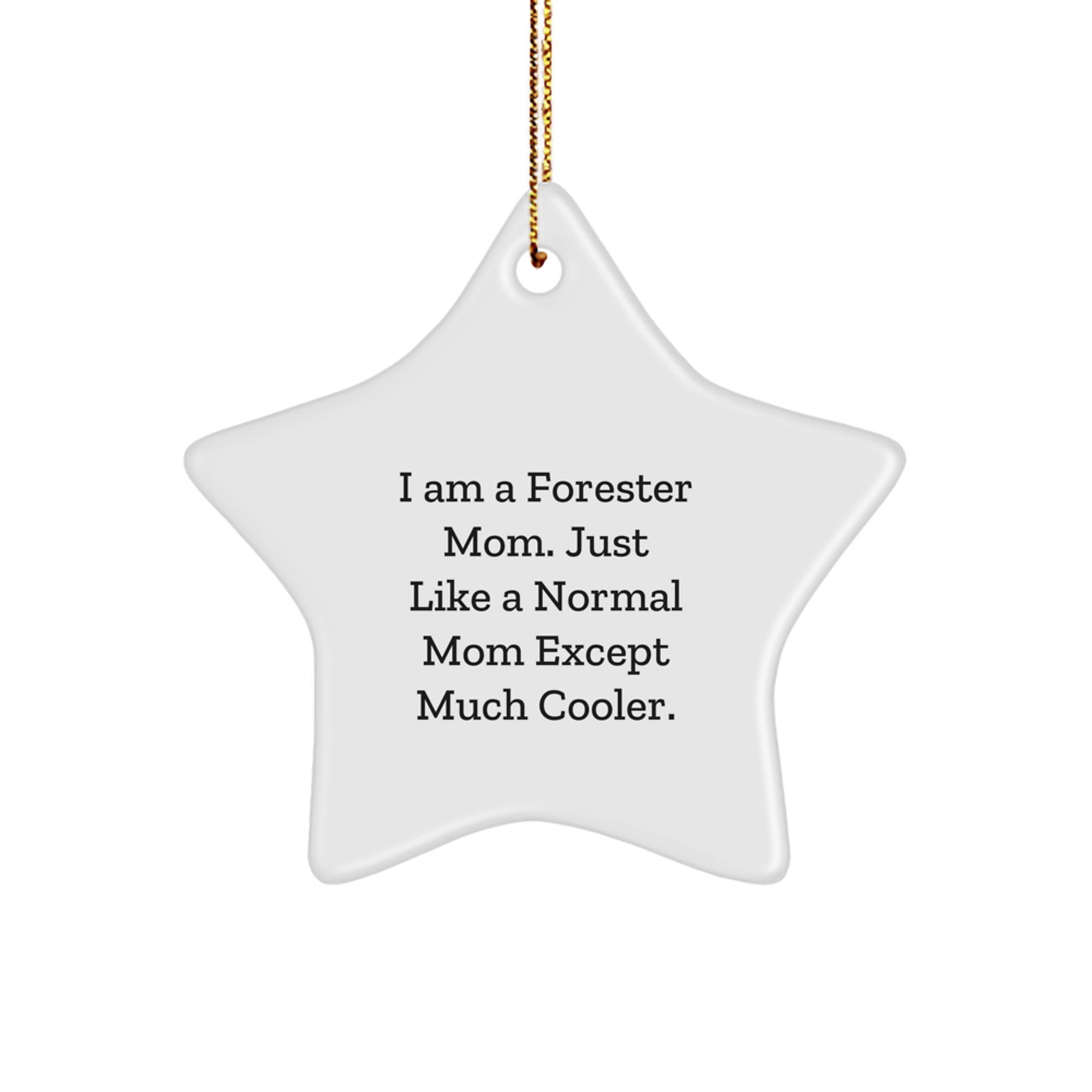 Forester Star Ornament, Gifts from Mom, Funny Quote, Christmas Decoration, Star Shaped, Durable MDF, 3.25" tall, Gifts for Forester - Image 1