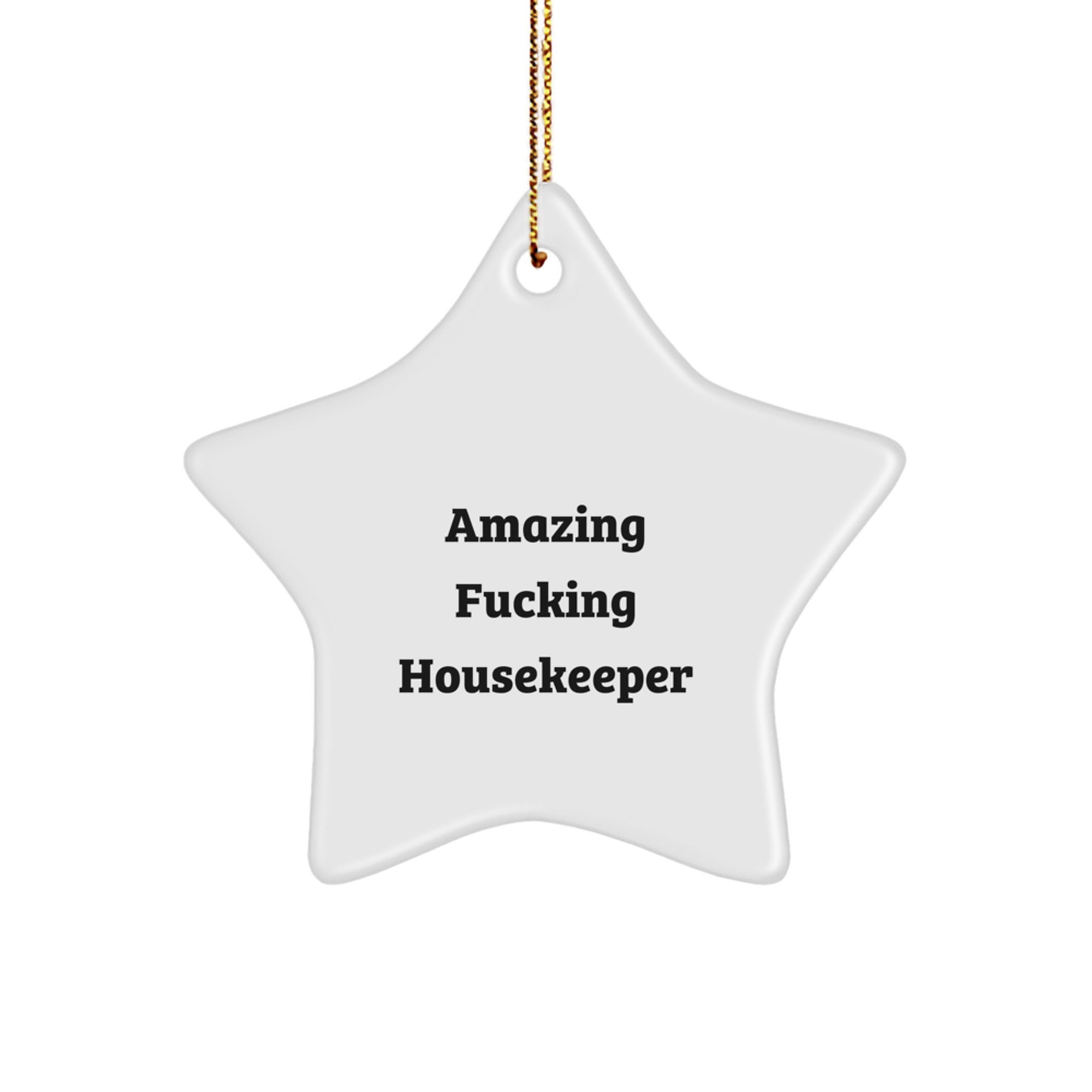 Funny Housekeeper Star Ornament Gifts from Friends for Amazing Housekeeper Christmas Treasures - Image 1