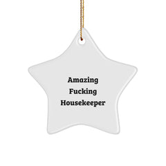 Funny Housekeeper Star Ornament Gifts from Friends for Amazing Housekeeper Christmas Treasures - Image 1
