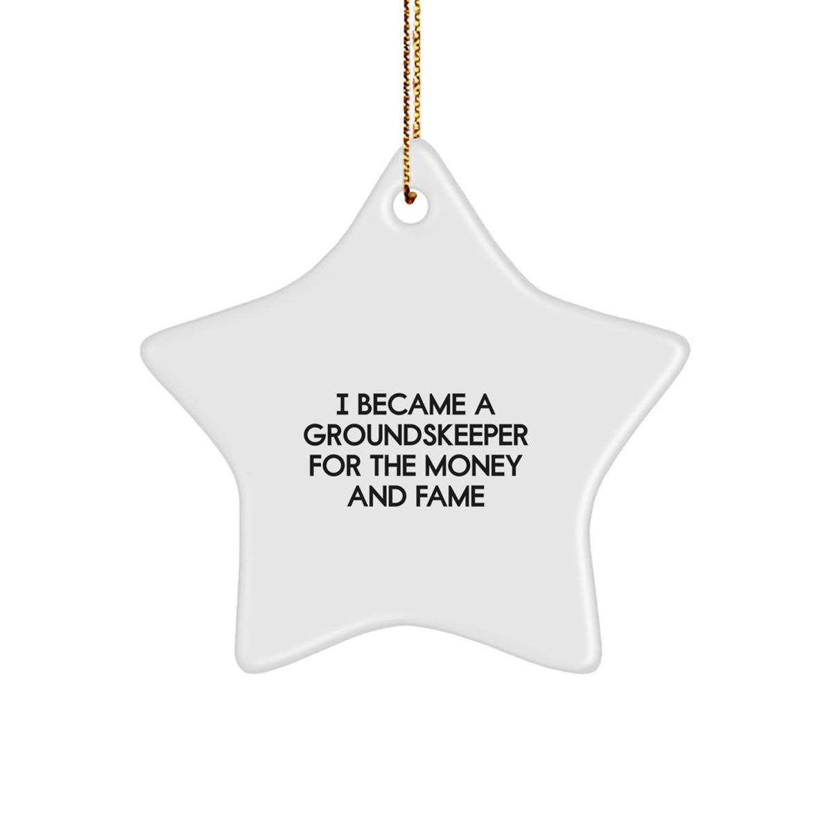 groundskeeper Gifts, Funny Star Ornament for Men, Women, Friends, Coworkers, Family, 'I Became A groundskeeper For The Money And Fame' Quote, Christmas Unique Gifts from Friends to groundskeepers - Image 1