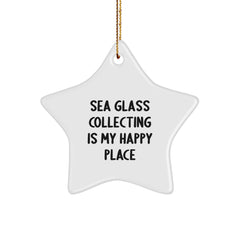Sea Glass Collecting Gifts for Her, Funny Quote Star Ornament, Christmas Unique Decorations by Friends or Family - Image 1