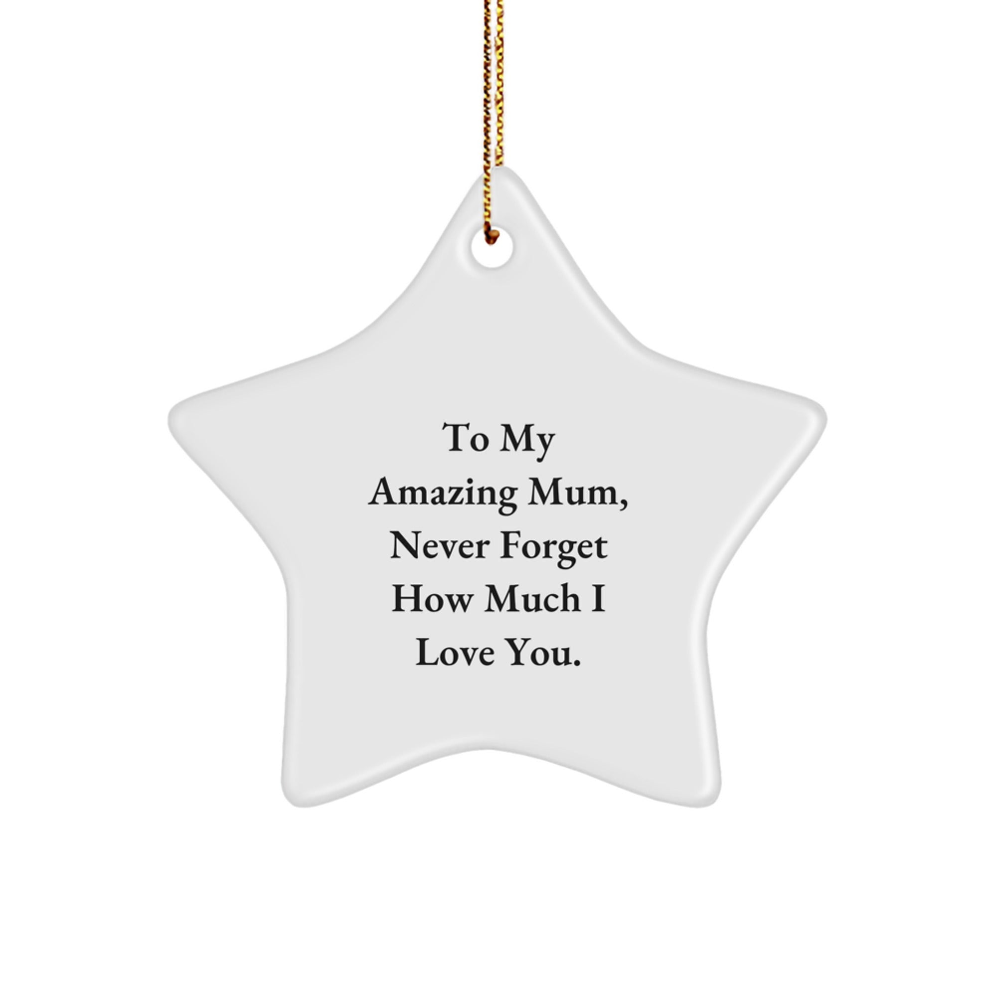 Gifts from Family to Mum, Star Ornament for Mum, Never Forget How Much I Love You. - Image 1