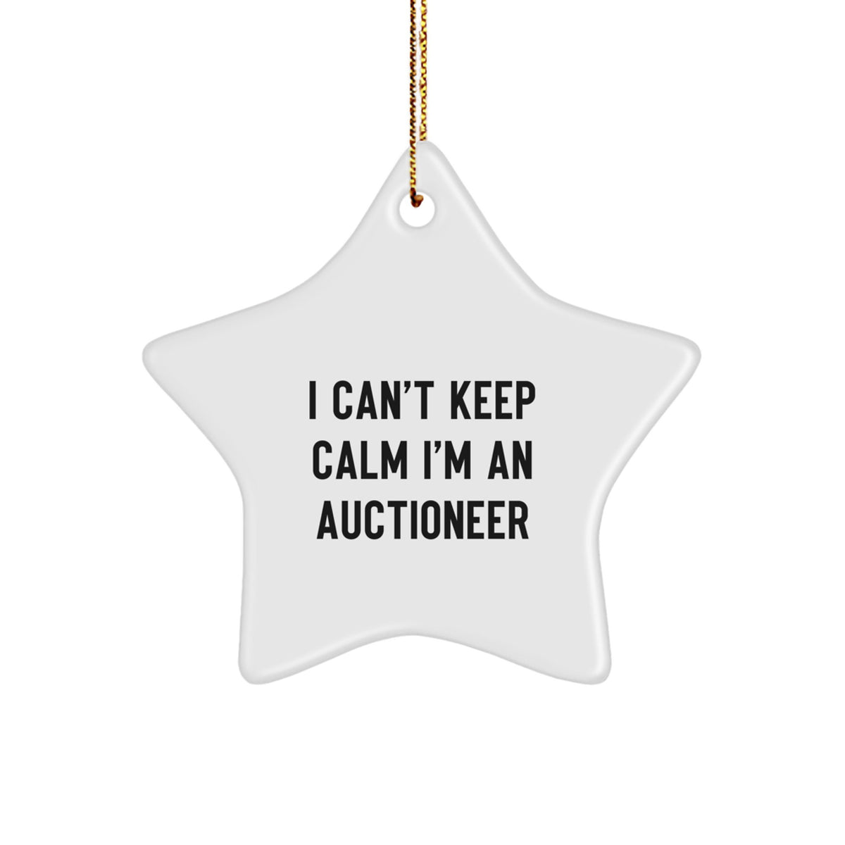 I Can't Keep Calm I'm An Auctioneer Gifts from Friends to Family - Funny Star Ornament for Christmas - Image 1