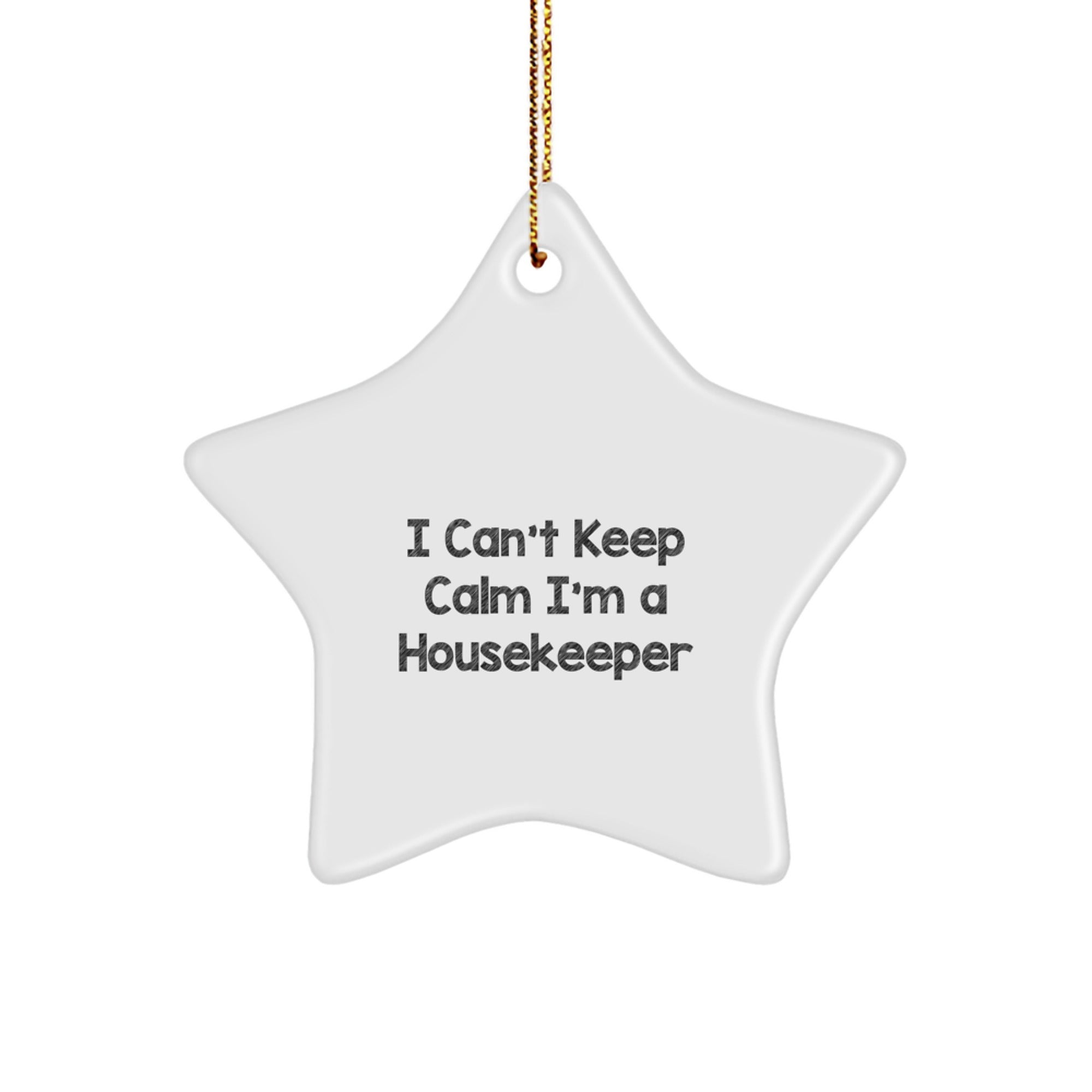 Funny I Can't Keep Calm I'm A Housekeeper Gifts from Friends to Housekeeper Christmas Unique Gifts with Star Ornament - Image 1