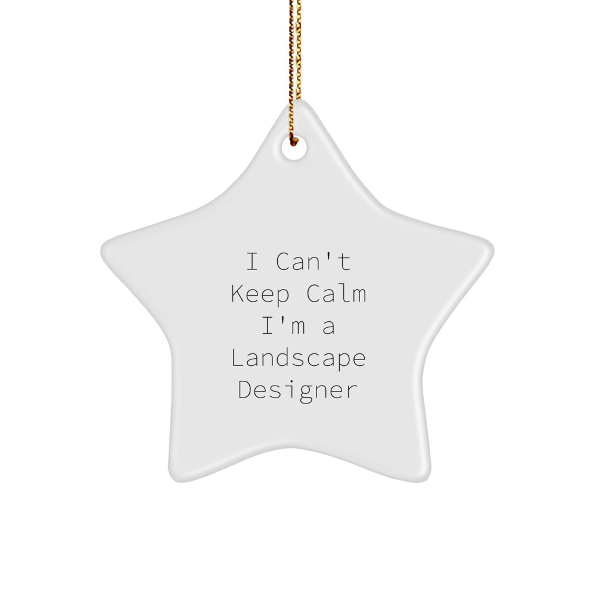 Funny Landscape Designer Gifts I Can't Keep Calm Star Ornament for Women Friends Family Christmas Memorable Presents - Image 1