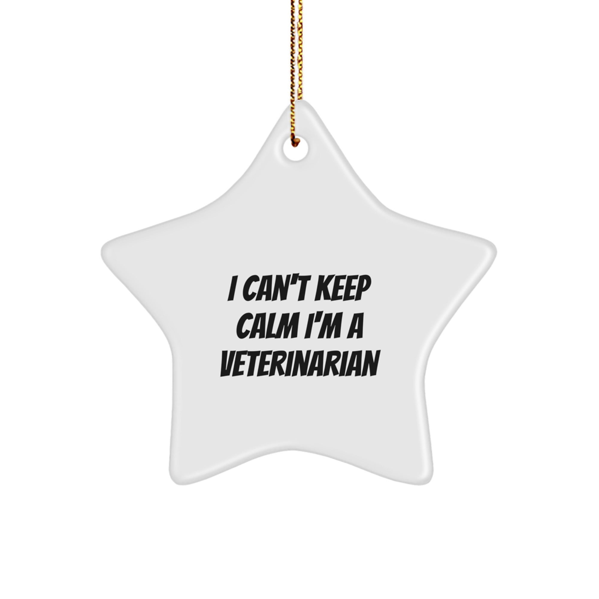 I Can't Keep Calm I'm A Veterinarian Funny Christmas Star Ornament, Gifts from Men, Women, Friends, Coworkers, Family, Gifts for Veterinarian, Unique Holiday Decorations - Image 1