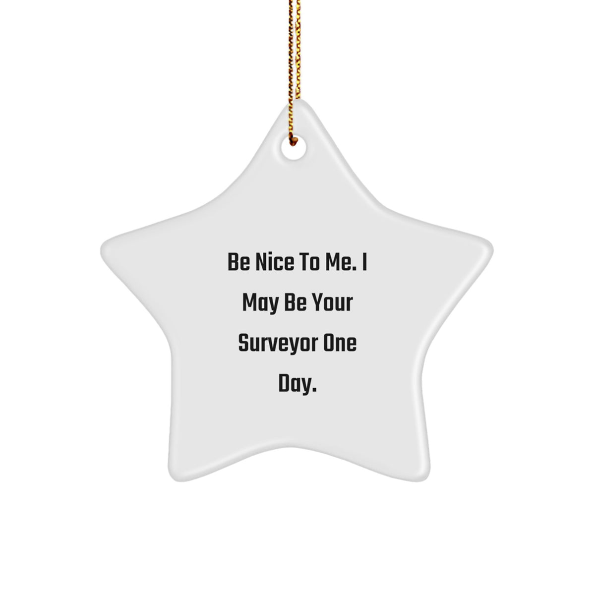 Funny Surveyor Gifts for Friends and Family from Surveyor Enthusiasts, Be Nice to Me Star Ornament Christmas Unique Gifts - Image 1