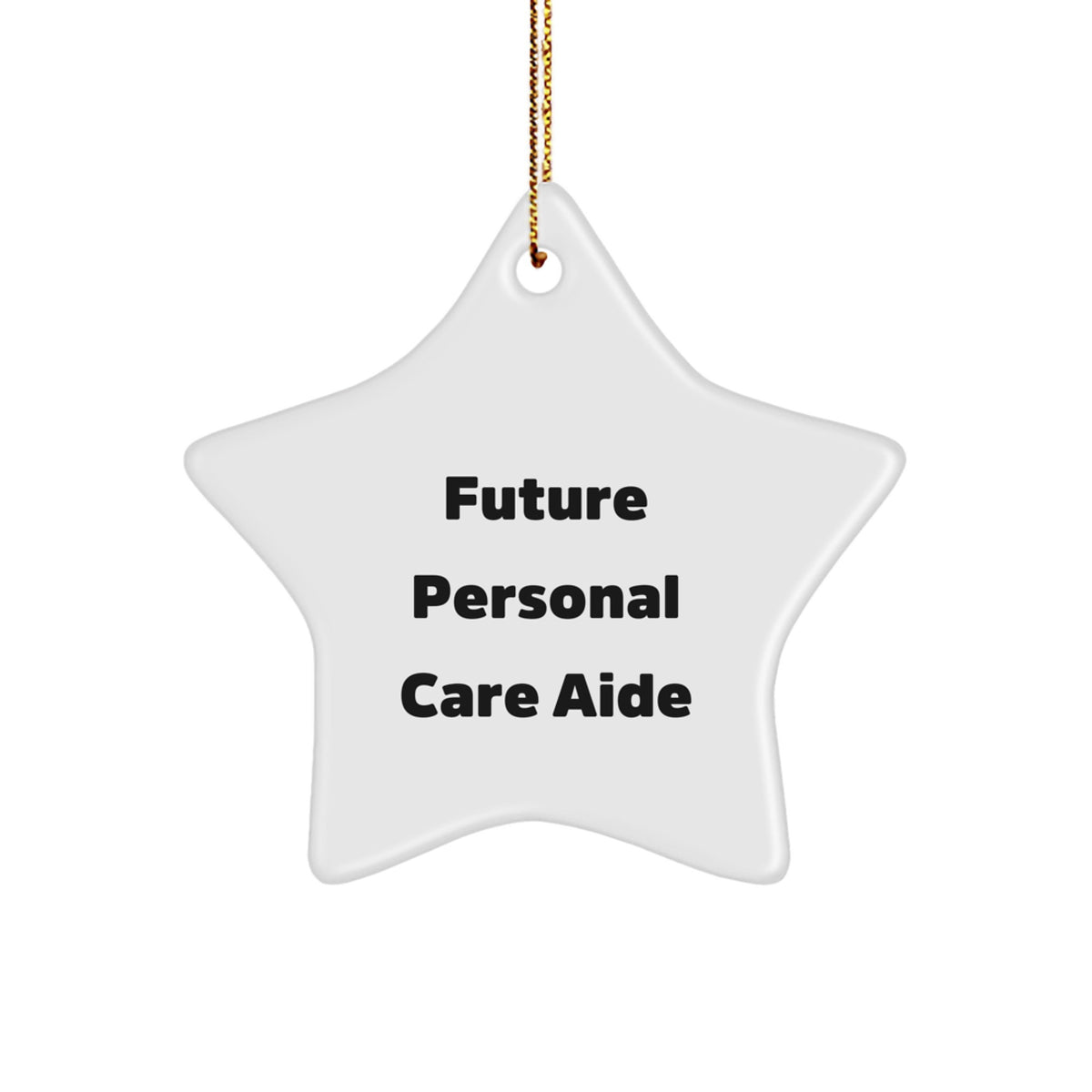 Funny Quote Gifts for Personal Care Aide Star Ornament, Christmas Unique Gifts from Men to Future Personal Care Aide - Image 1