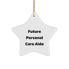 Funny Quote Gifts for Personal Care Aide Star Ornament, Christmas Unique Gifts from Men to Future Personal Care Aide - Image 1