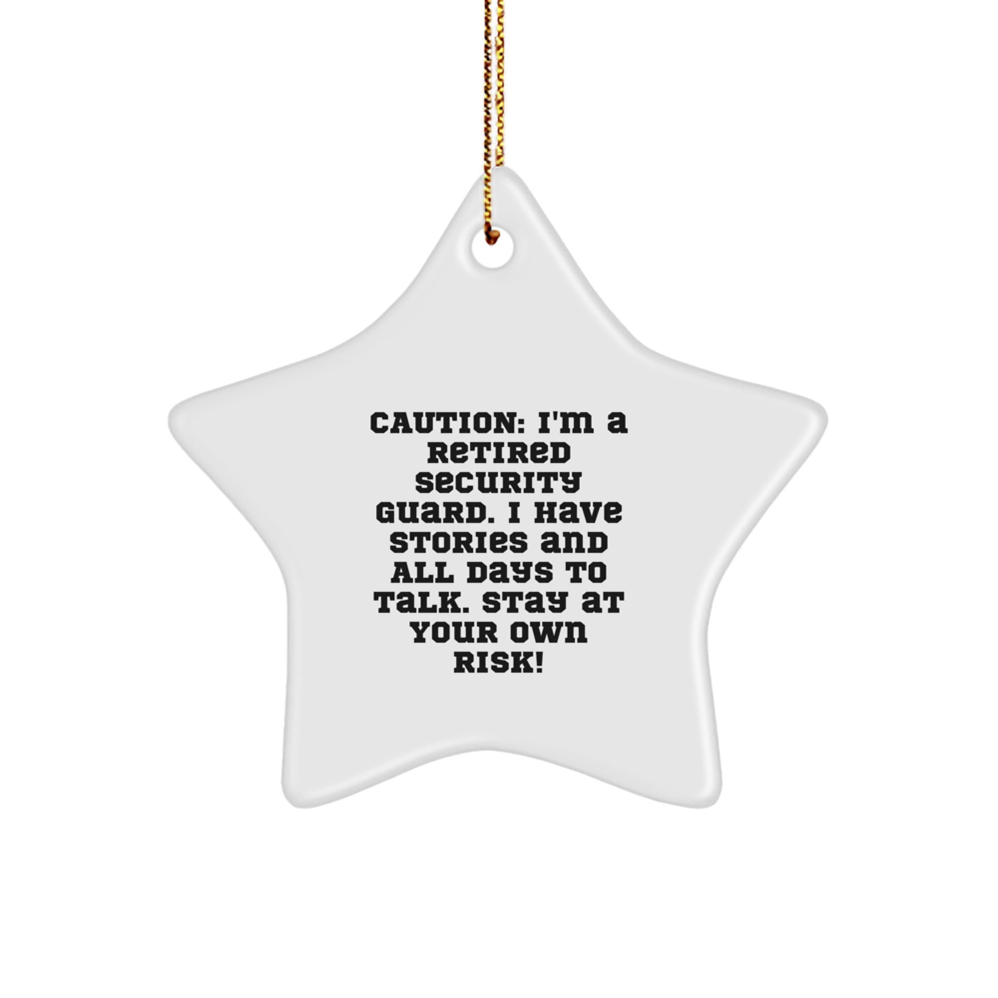 Gifts from Family to Security Guard - Star Ornament with Funny Quote, Christmas Decorations, Unique Presents for Men and Women - Image 1
