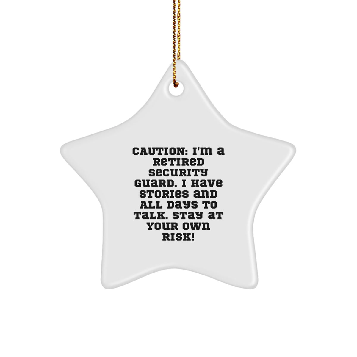 Gifts from Family to Security Guard - Star Ornament with Funny Quote, Christmas Decorations, Unique Presents for Men and Women - Image 1