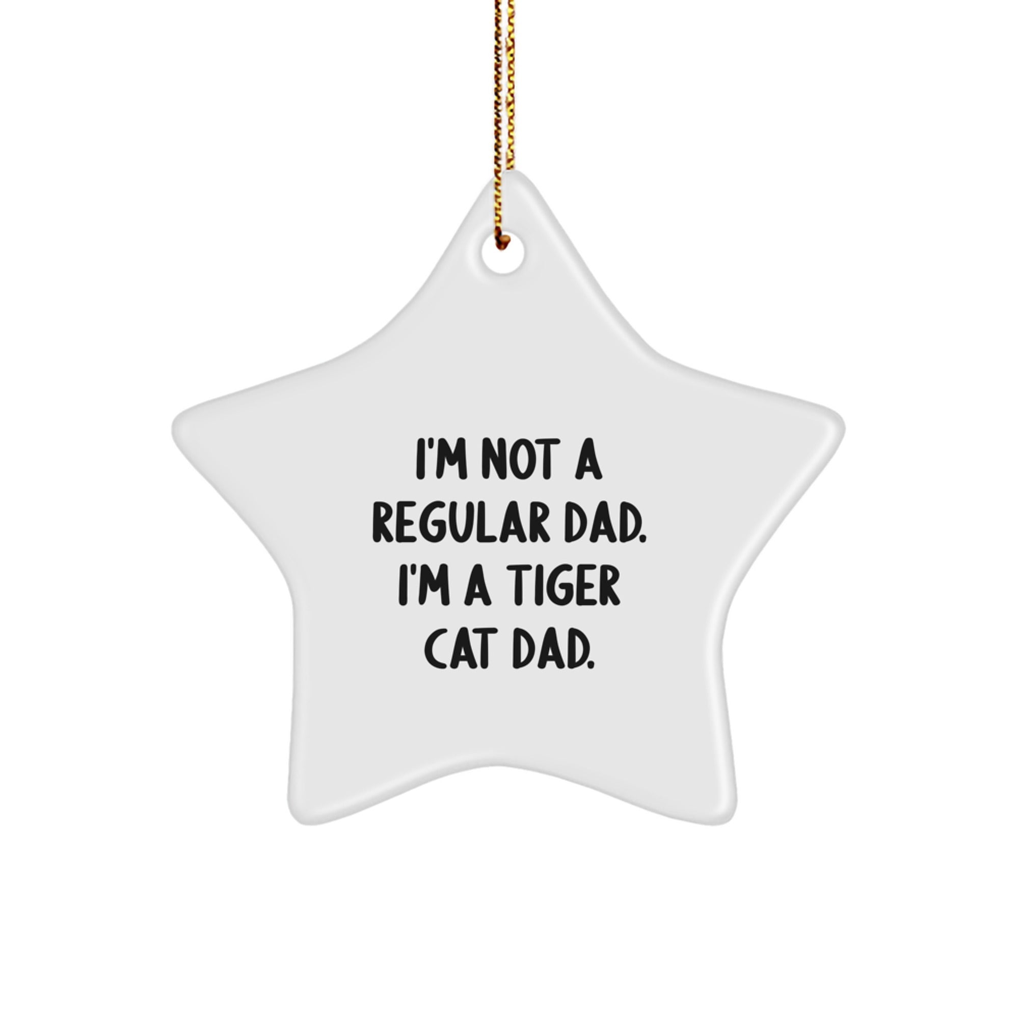 Tiger Cat Dad Gifts, Funny Star Ornament for Men, I'm Not A Regular Dad. I'm A Tiger Cat Dad., Christmas Unique Gifts from Family to Tiger Cat Lovers - Image 1