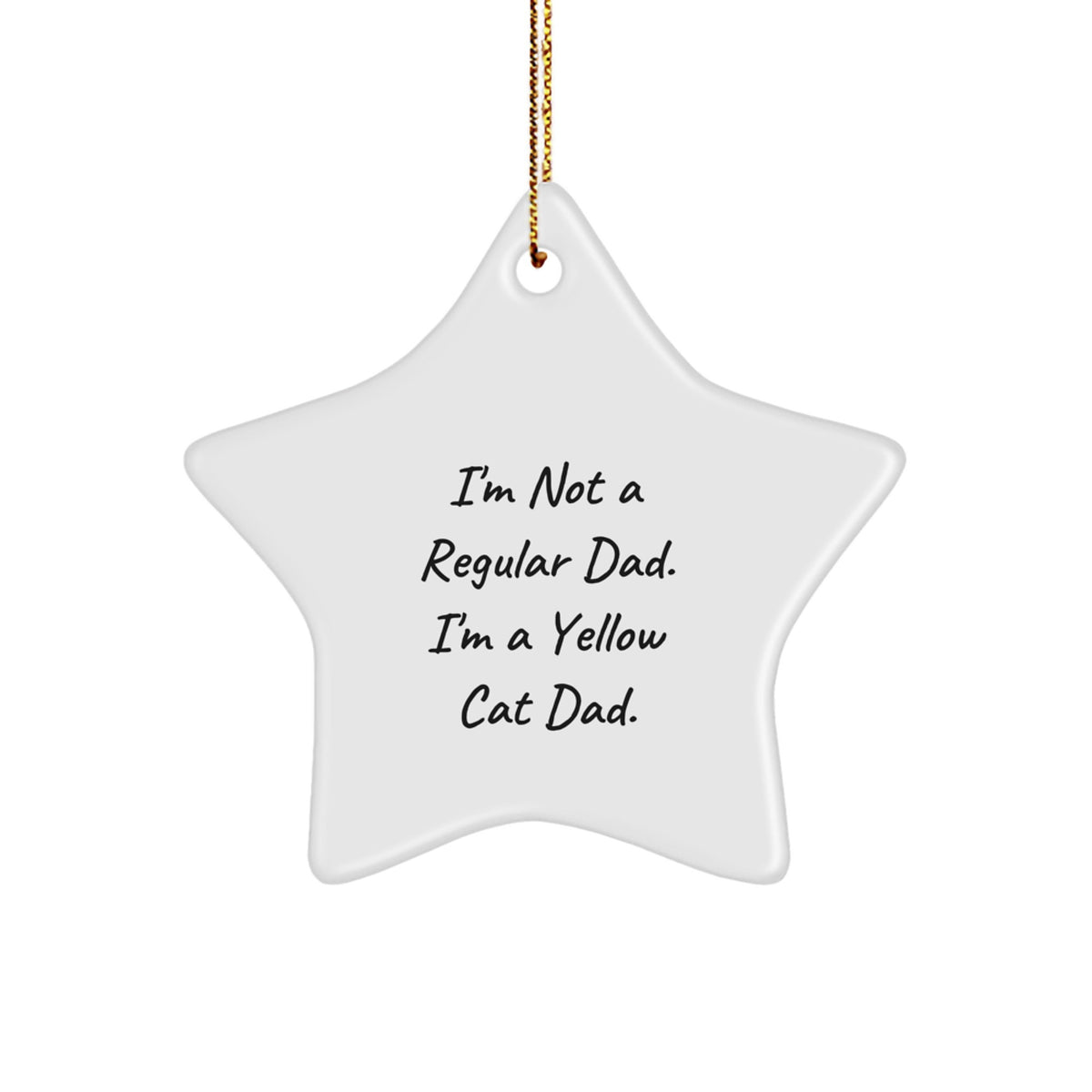 Funny Yellow Cat Dad's Christmas Unique Gift, Star Ornament for Men, Unique Christmas Unique Gifts from Husband to Yellow Cat Lover, Dad's Funny Gift for Yellow Cat Owner - Image 1