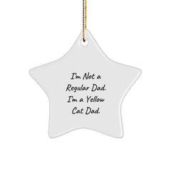 Funny Yellow Cat Dad's Christmas Unique Gift, Star Ornament for Men, Unique Christmas Unique Gifts from Husband to Yellow Cat Lover, Dad's Funny Gift for Yellow Cat Owner - Image 1