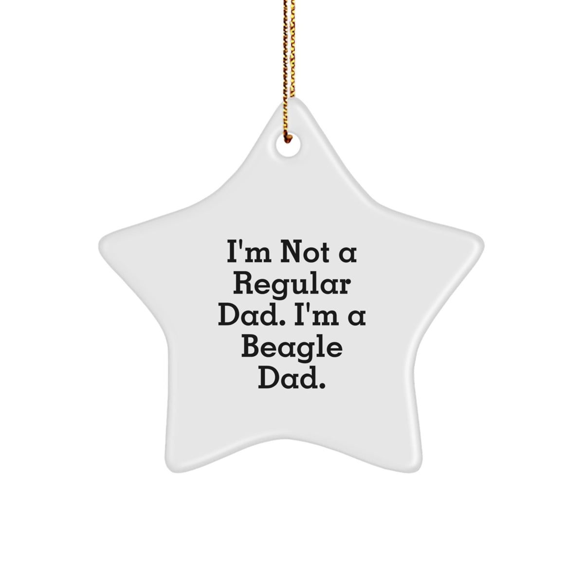 Funny Beagle Dad Gifts from Men for Beagle Dog - Star Ornament Christmas Unique Decorations, I'm Not A Regular Dad - Image 1