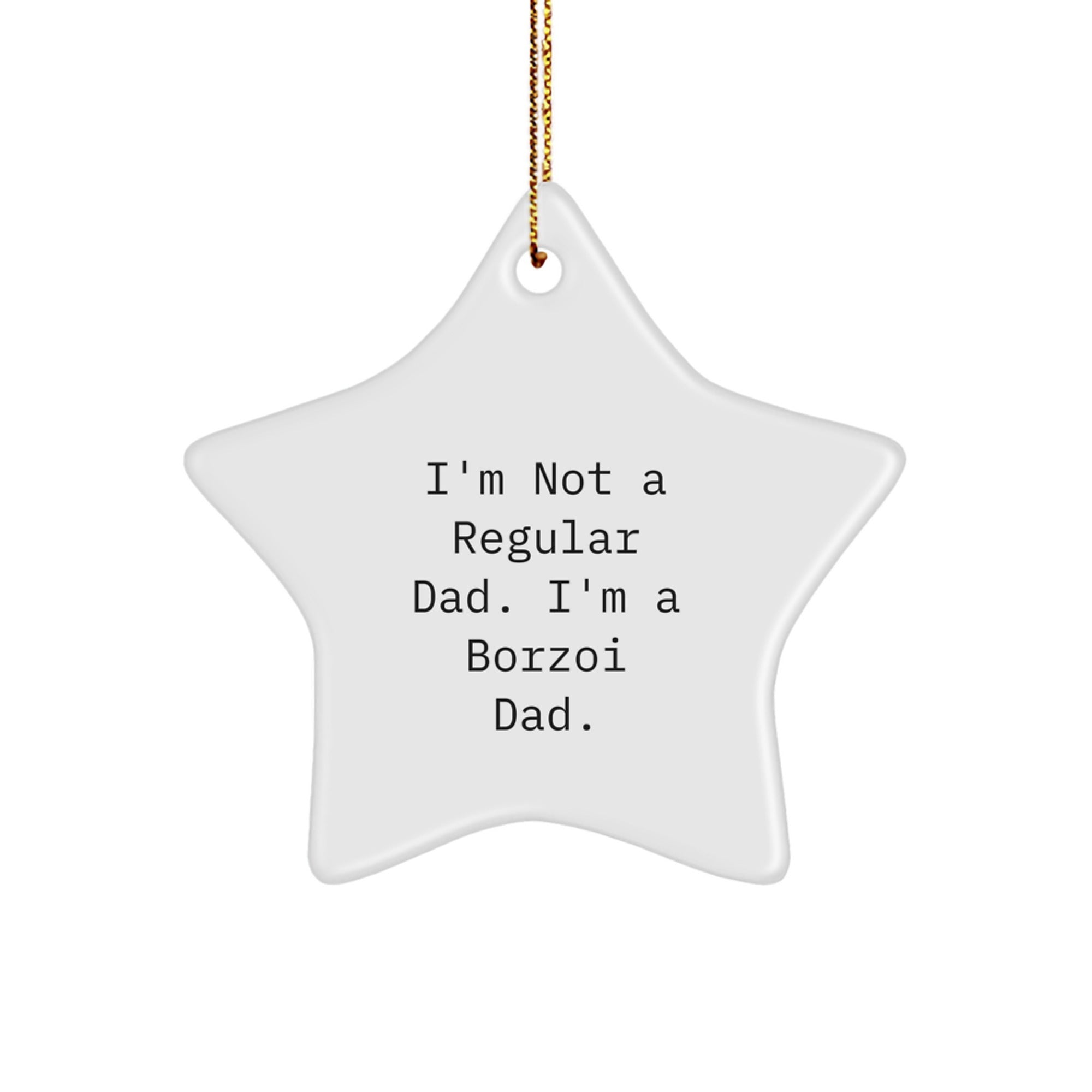 Borzoi Dog Dad Funny Christmas Star Ornament Gifts from Men to Borzoi Dog Lovers - Image 1