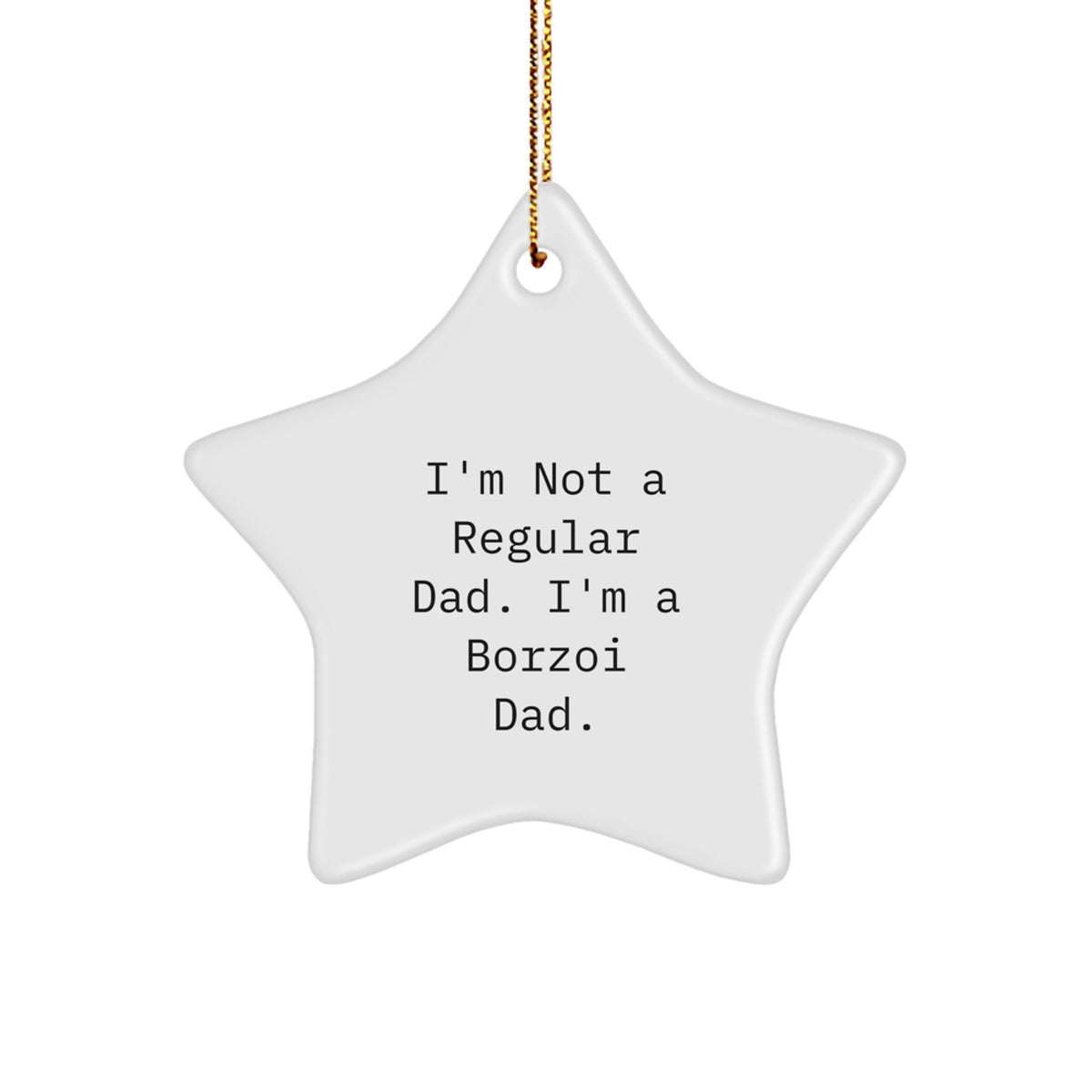 Borzoi Dog Dad Funny Christmas Star Ornament Gifts from Men to Borzoi Dog Lovers - Image 1