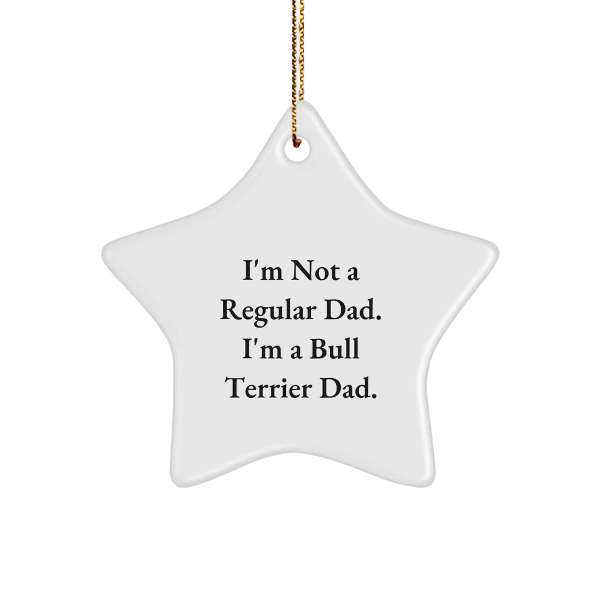 Bull Terrier Dad Gifts from Family, Funny Star Ornament for Bull Terrier Dog Lovers, Christmas Unique Gifts - Image 1