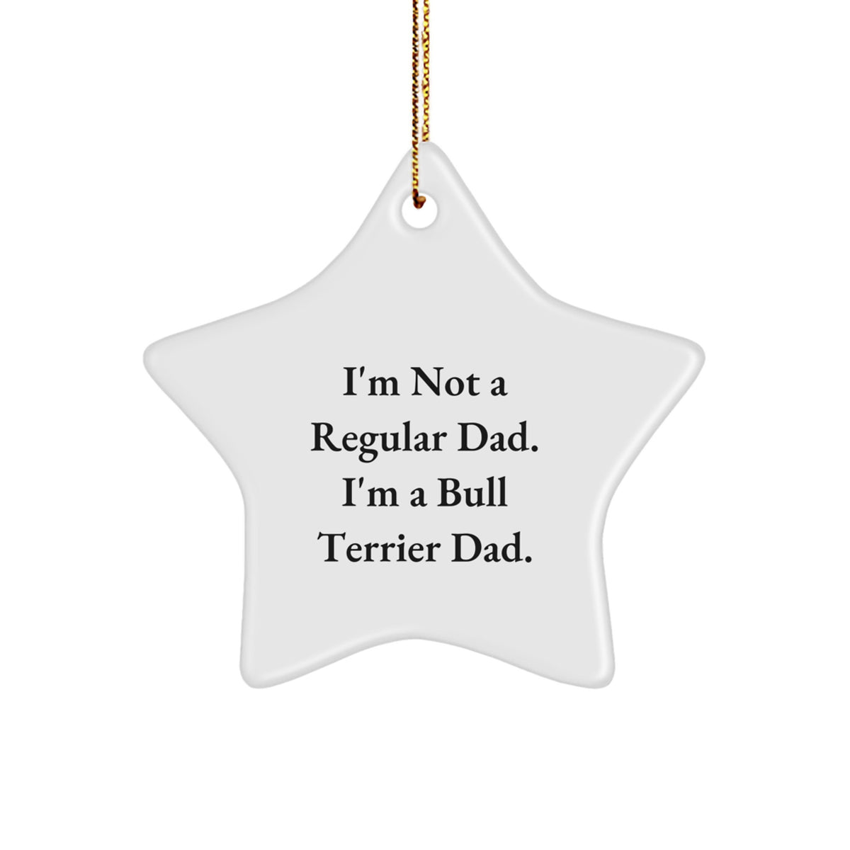 Bull Terrier Dad Gifts from Family, Funny Star Ornament for Bull Terrier Dog Lovers, Christmas Unique Gifts - Image 1