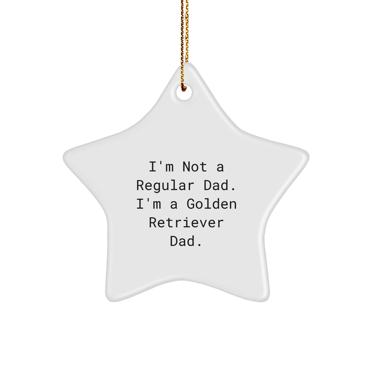 Funny Golden Retriever Dad Christmas Star Ornament Gifts from Men to Family - Image 1