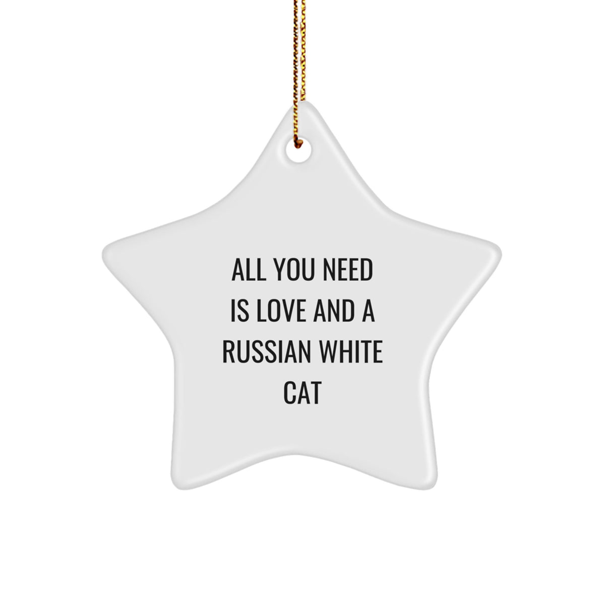 Funny Russian White Cat Star Ornament Gifts from Family to Russian White Cat Lover Friends - Image 1